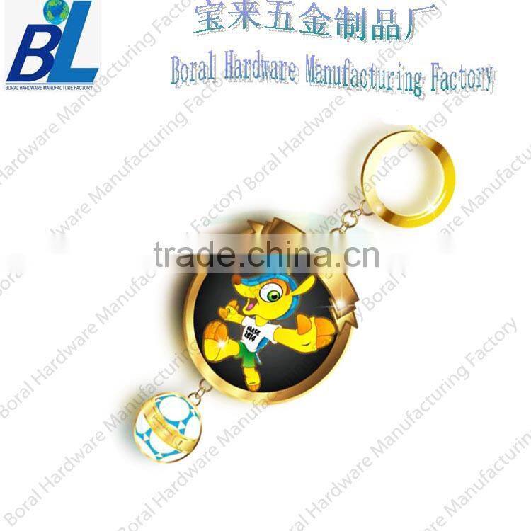 2014 Brasil world cup promotional customized metal key chain