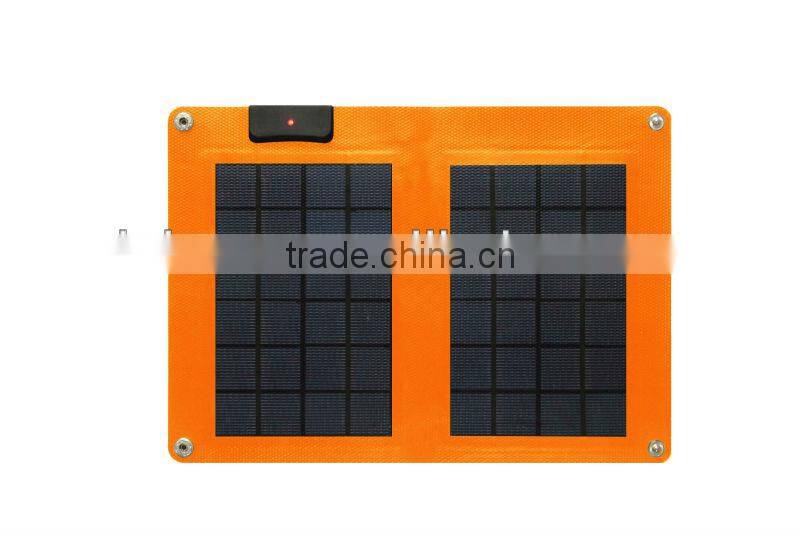 Thin film 10 Watts flexible solar charger, flexible solar panel for mobile phone and tablet