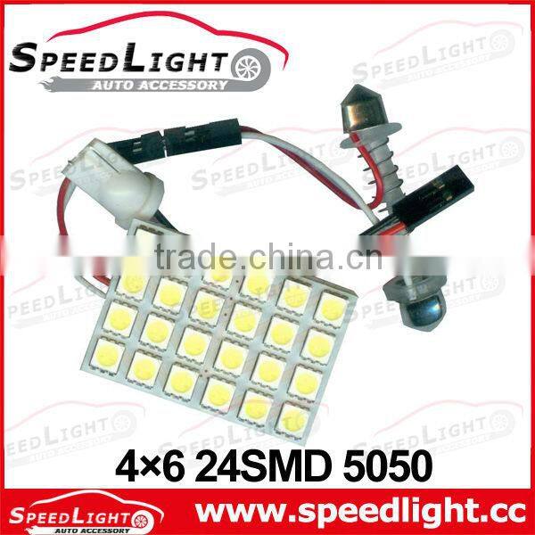 Factory Supply Super Brightness 24SMD 5050 With 3 Socket Interior LED Light for Car