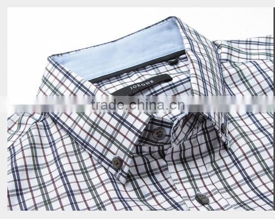 custom top quality business mens dress shirt wool plaid shirts for business man