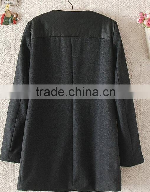 European and American big new women's woolen jacket and long sections temperament luxury single-breasted wool coat