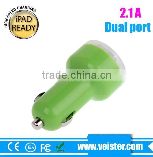 5V 2.1A Dual USB Car Adapter for iPhone, smartphone