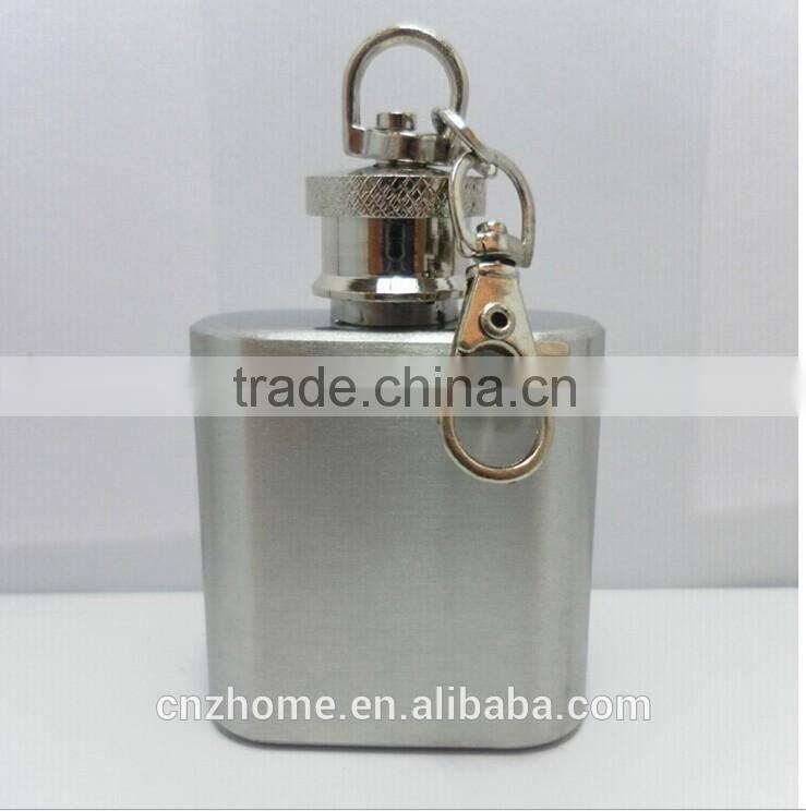 Classic 1oz Hip Flask with Keychain