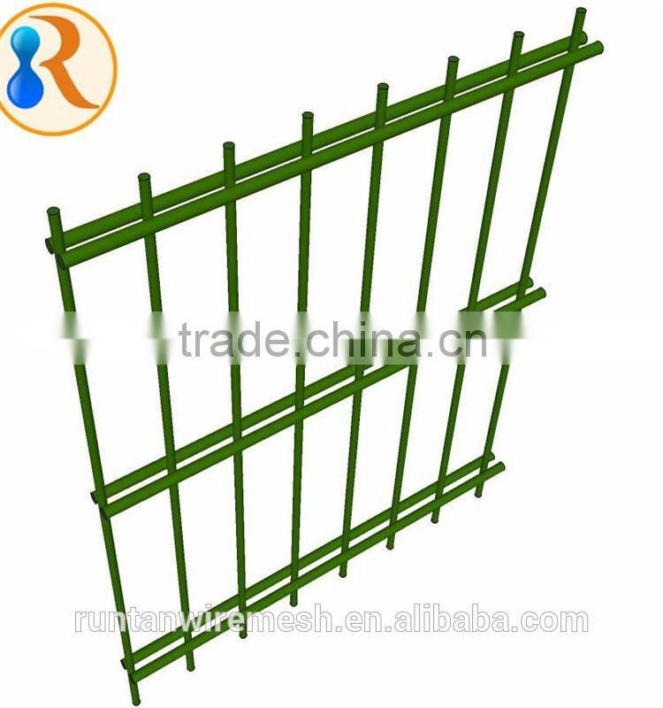 Double wire mesh fence/Pvc coated twin wire 868 fence panel/green or black color twin wire Sport Mesh Fence ( Manufacturer )