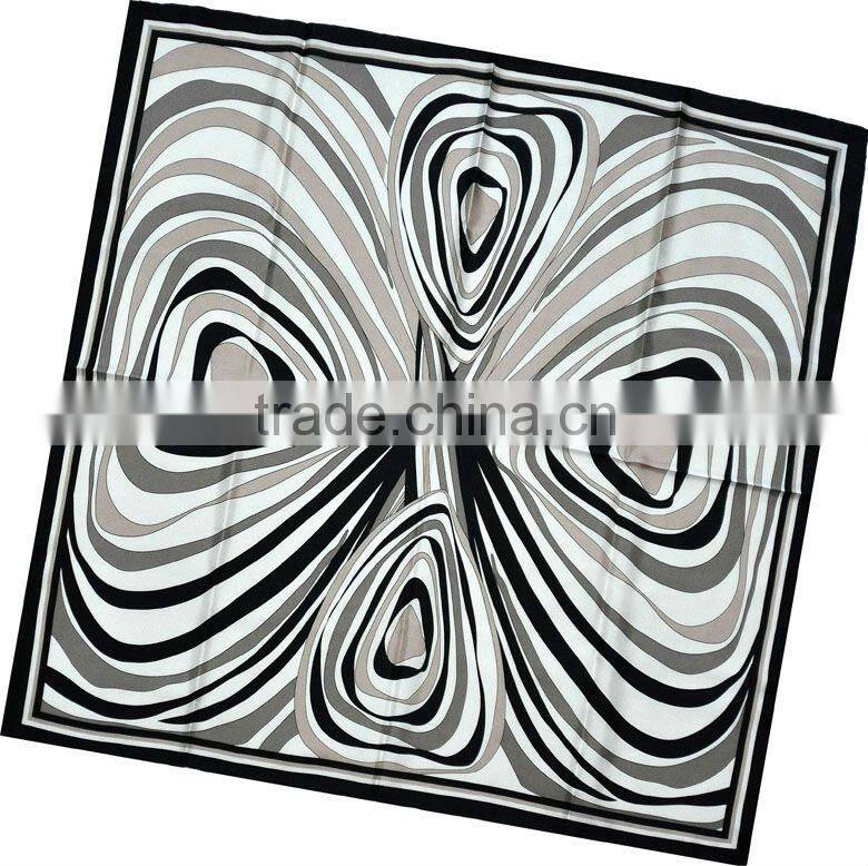 Funny Face Printed Twill Silk Square Scarf Black/Red