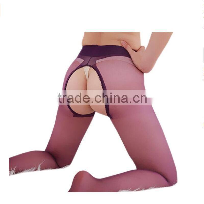 Open Crotch Sheer Stocking Transparent Pantyhose Sexy Silk Socks