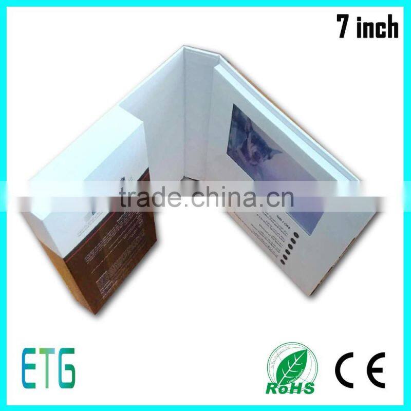 2016 cheap advertising 7 inch customized video brochure