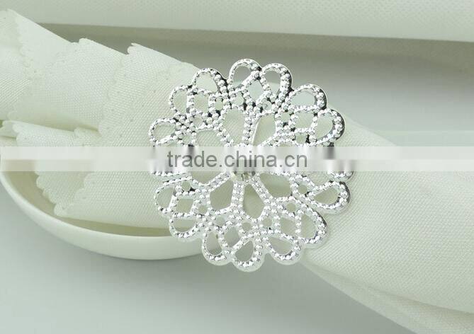 table decoration & accessories type metal flower wedding napkin ring