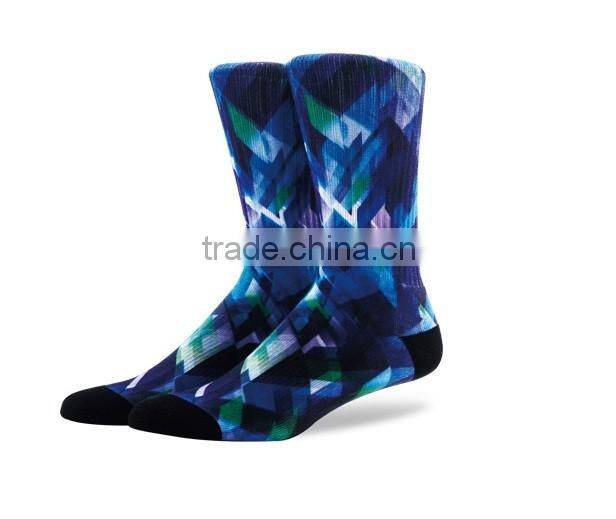 2016 newest design dye sublimation basketball socks