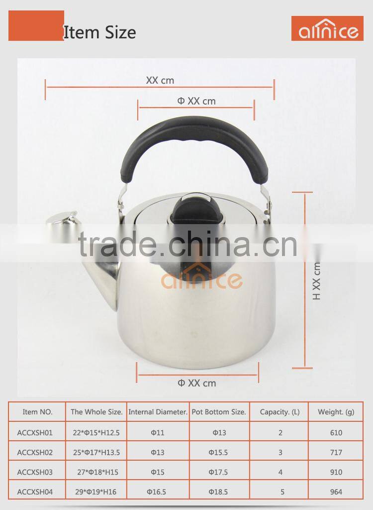 Rustproof mirror polishing treatment 3L,4L,5L special kettle stainless steel #201 for family kitchen and hotel