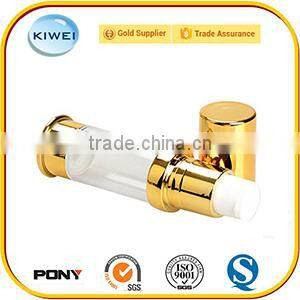 Airless Pump Bottles Clear Body Black Gloss Cap 15ml, 0.5oz