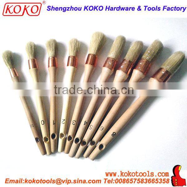 koko08 wooden handle acrylic bristles copper ferrule angle radiator paint brush