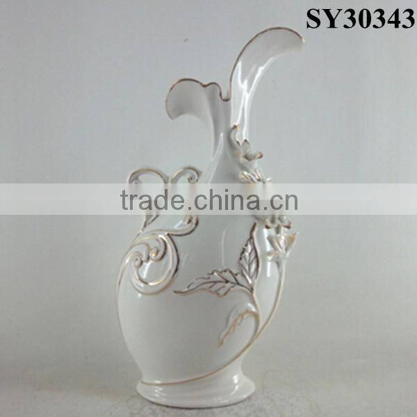 With liquid gold flower design ceramic vase decoration