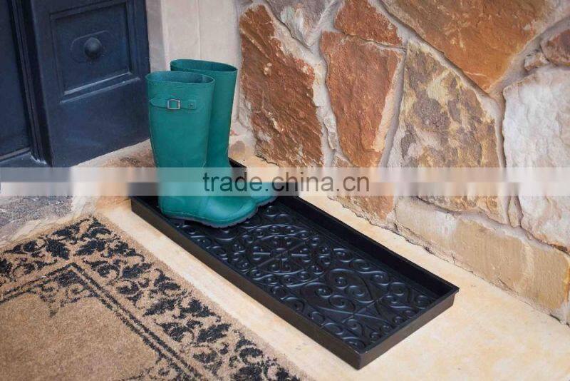 Home Rubber Boot Tray 34 inch Decorative Boot Tray Waterproof for Indoor or Outdoor Use dog cat food mat