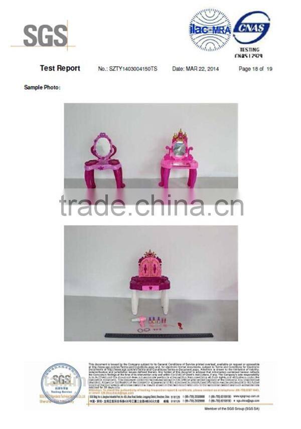 Kids play house Multifunctional Magic Dresser Sets Table with Stool&Music&Light