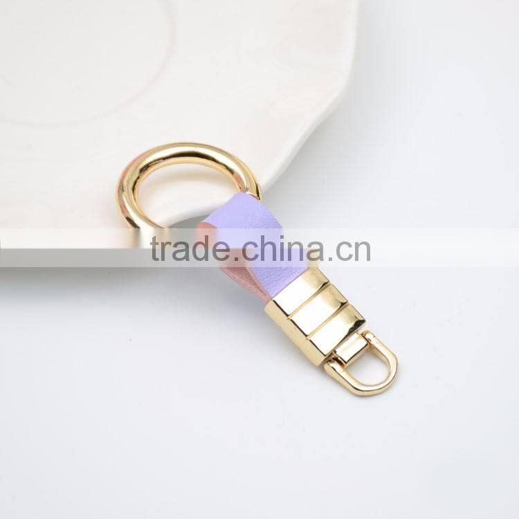 Wholesale Fashion Women Elegant PU Leather Keychain With Metal Pendant Keychain KC13131