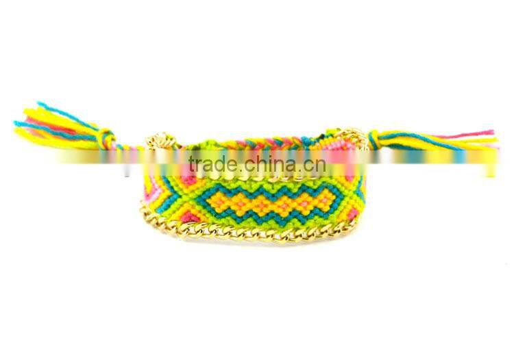 Handmade Multi-Colour DIY Geneva knotted cotton watch band Braided Chram watch strap