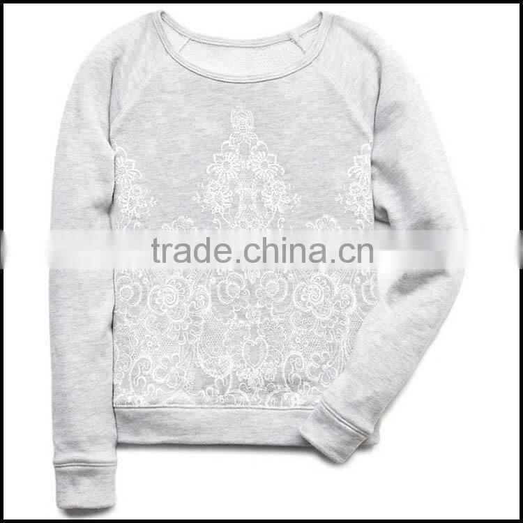 Cotton childrens long sleeve sweat shirt or sudaderas with round neck accept OEM