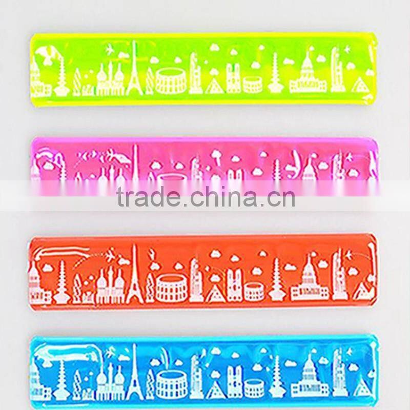 Fluorescence multi-color clap ring wrist hand kids pvc flexible bracelet