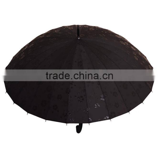 New design Pink straight umbrella Meet flower on the rainy day ! Best gift for ladies!