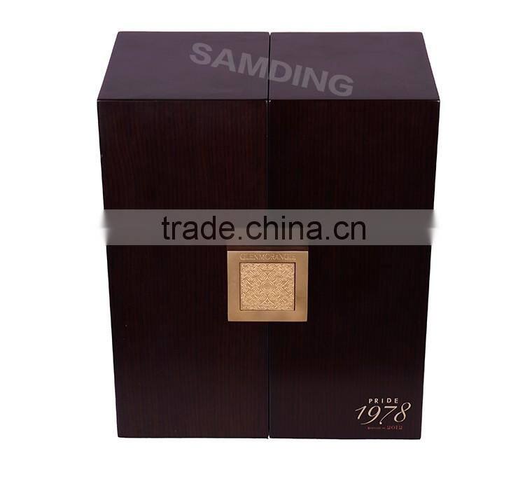 glossy lacquer finish personalized wooden wine box for 2 bottles prices