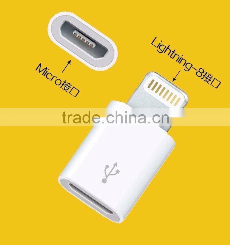 wholesales MFi certified 8 pin c48 tip to micro usb 5 pin adapter ABS for phone cable