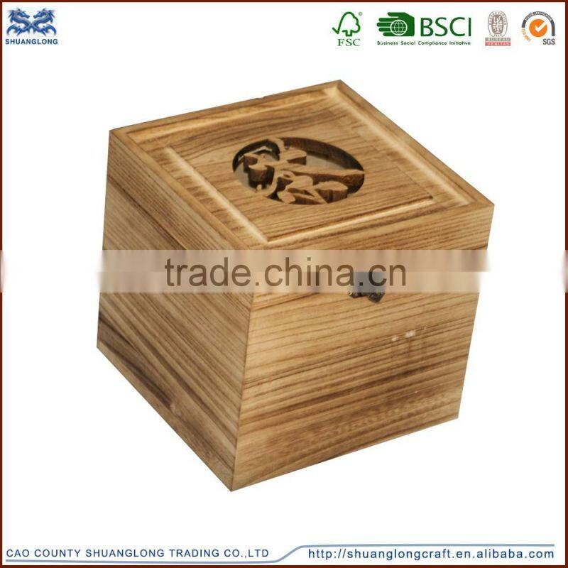 handmade wooden tea bag decorative storage set boxes with glass lid