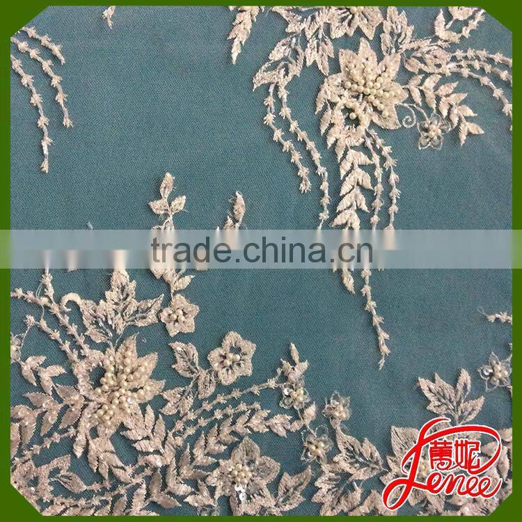 Well Known Textiles supplier Pattern Customized Spangle Embroidery Fabric