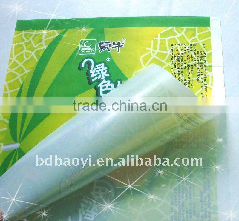 BOPP pearlized/BOPP laminated film for ice cream frozen plastic packaging bag