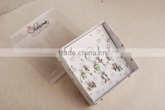 wholesale metal lucky theme wine bottle charms