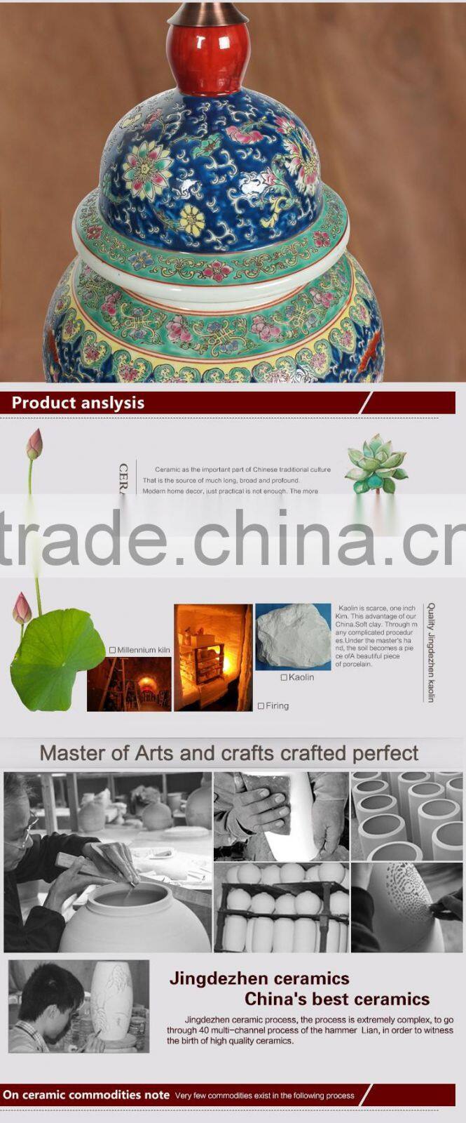 LED Different design porcelain body table flower Lamp vase with fabric shade