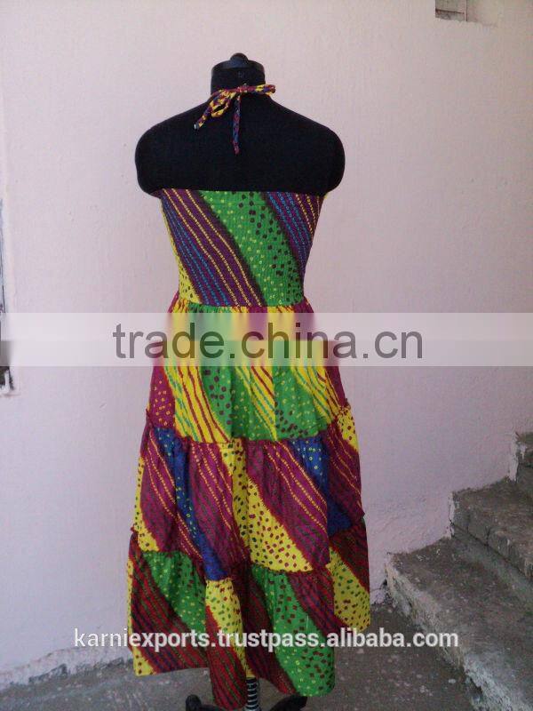 Cocktail dress in summer wear / halter neck dress & gown , multi ruffle dresses party wear