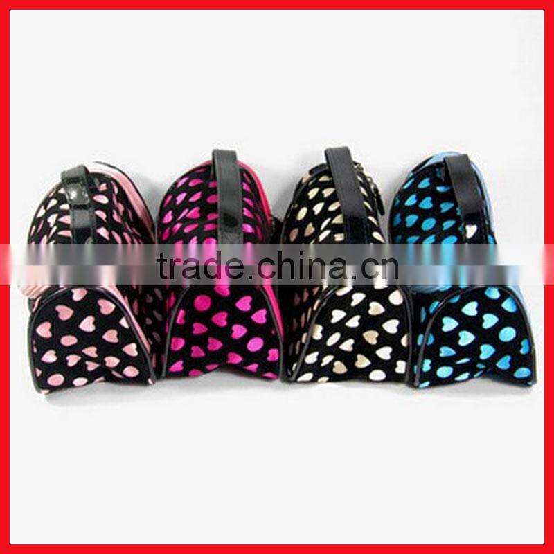 zipper lock leather cosmetic bags travel bag
