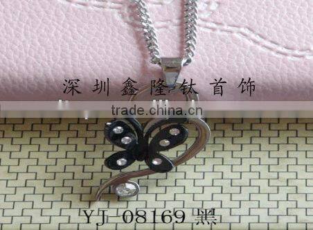 XLT-TC012 Butterfly Titanium druzy Pendant