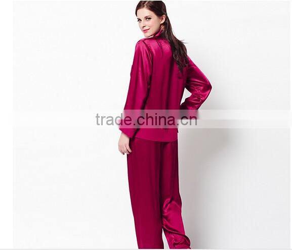 Classica Silk Satin Sleep Shirts Pure Silk Chameuse Fabric Pajamas