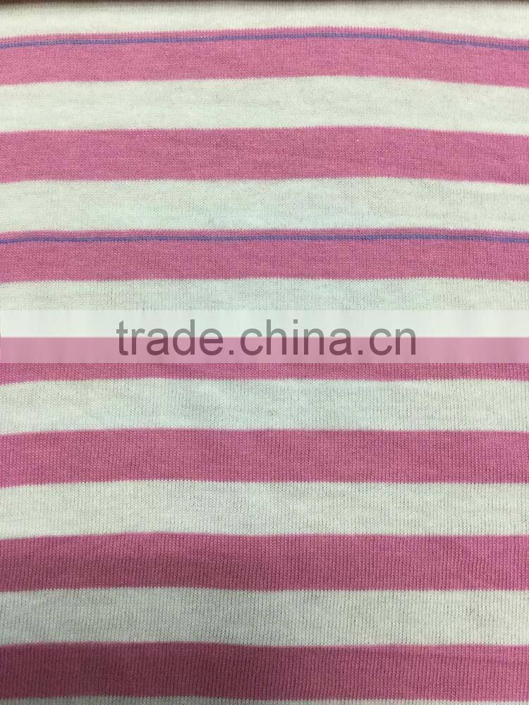 yarn dyed knitted jersey stripes fabric stocklot 193