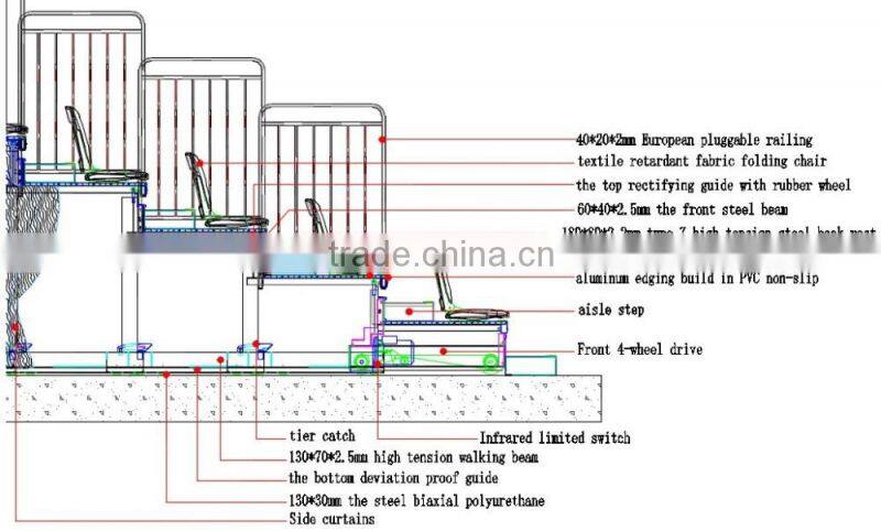 Ceremony Retractable Seating System Used Chair Telescopic Bleacher For Sale