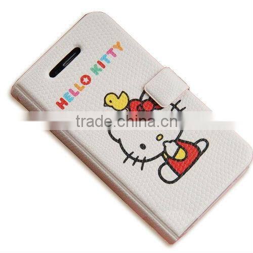 Cute cartoon PU leather case for iphone 4G 4S