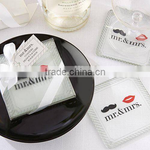High Quality Wedding Birde and Groom Glass Coaster