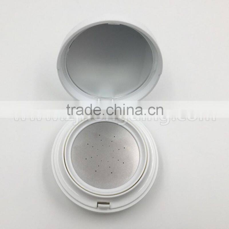 15g Round black compact powder case, double layer cosmetic compact powder box for solid perfume