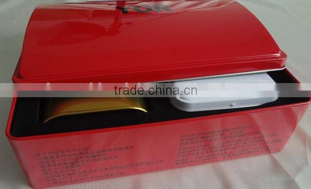 rectangular metal christmas tin box