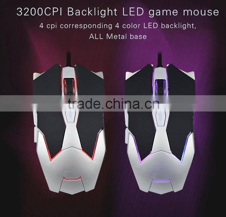 USB Optical Ergonomic gaming LED backlight mouse_up to 3200dpi