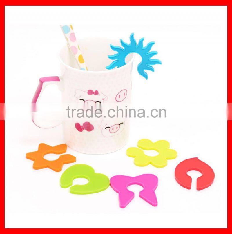 2014 best seller bubble Silicone Rubber Wine Glass Suction Charms