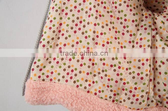 Lamb fleece hooded long sleeve padding jacket for kids