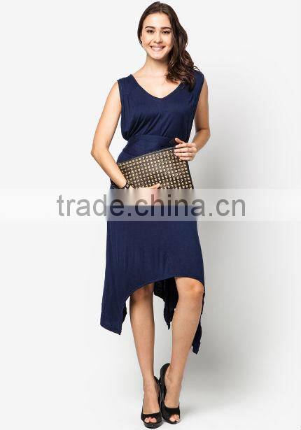 chinese clothing manufactures, lady dress, office women dress,blue cotton dress designs