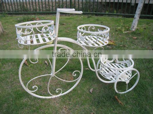 shabby chic bicycle metal flower pot stand