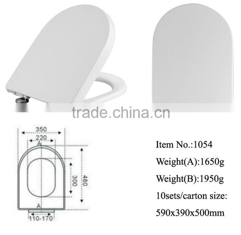 wc U shape stainless steel hinge toilet seat cover-1054
