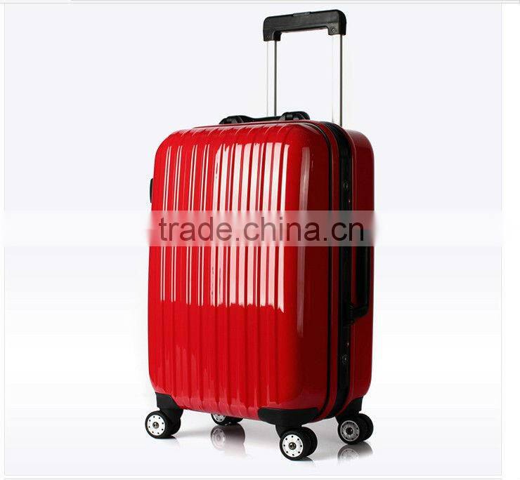 2014 china factory trolley case colorful abs luggage with aluminum frame/PC trolley luggage/ hard suitcase