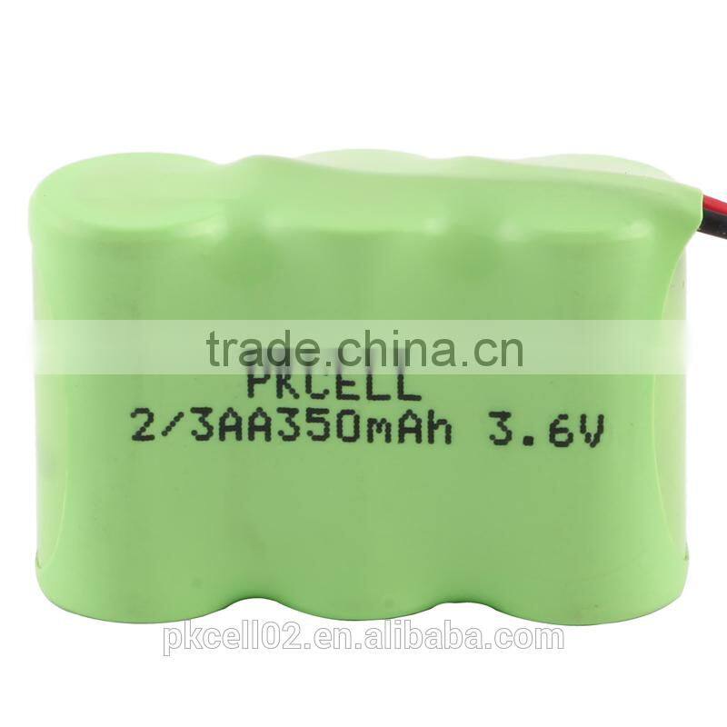 NI-MH 3.6V 2/3AA 350mah rechargeable Solar lights battery pack