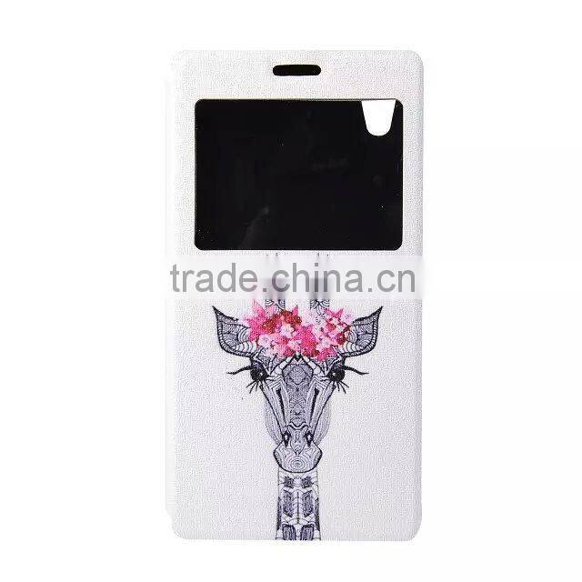 High Quality Color Printing PU Leather Flip Cover For Sony Xperia M4 Aqua Case